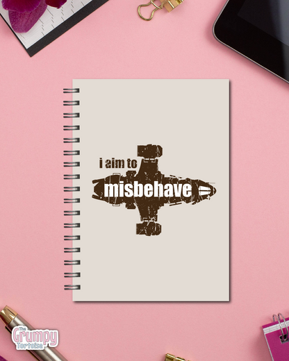 Spiral Notebooks - I Aim to Misbehave Firefly Notebook - Lined Journal - Gift