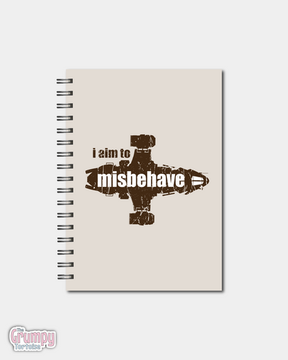 Spiral Notebooks - I Aim to Misbehave Firefly Notebook - Lined Journal - Gift