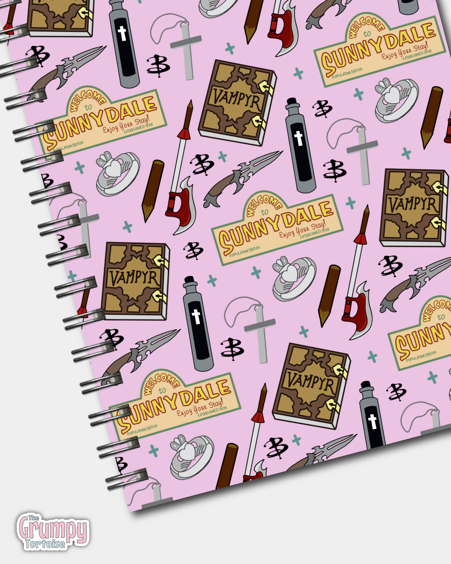 Spiral Notebooks - Buffy Patterned Notebook - Lined Journal - Gift