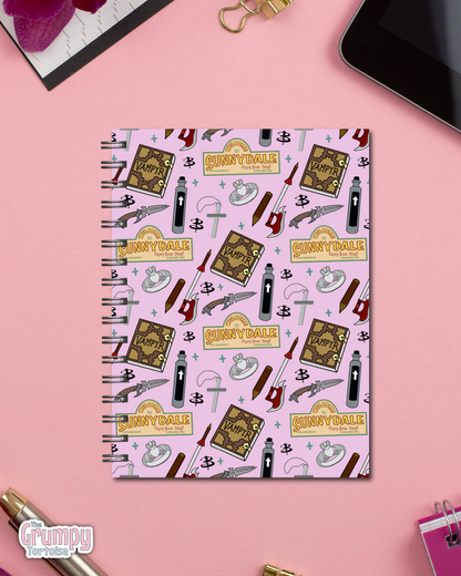 Spiral Notebooks - Buffy Patterned Notebook - Lined Journal - Gift