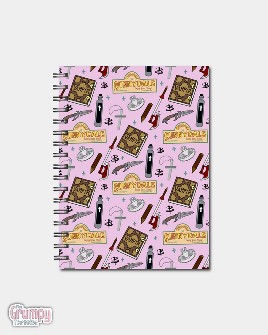 Spiral Notebooks - Buffy Patterned Notebook - Lined Journal - Gift