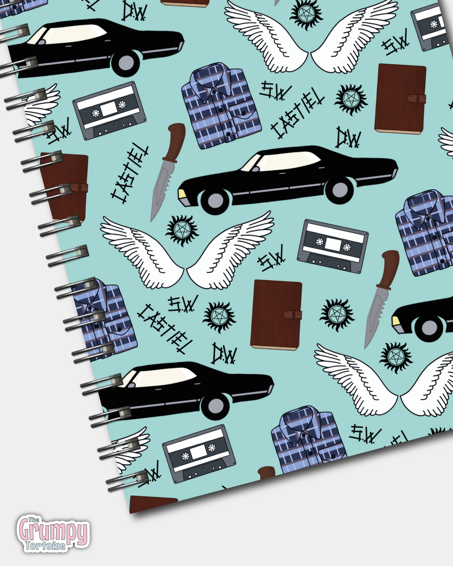 Spiral Notebooks - Supernatural Patterned Notebook - Lined Journal - Gift