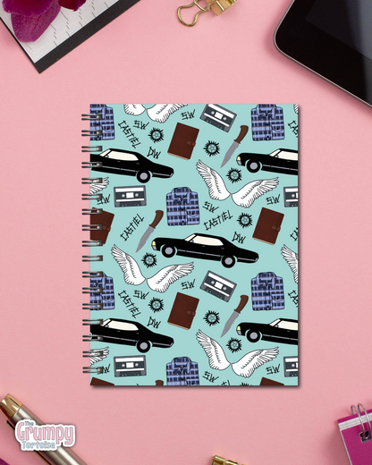 Spiral Notebooks - Supernatural Patterned Notebook - Lined Journal - Gift