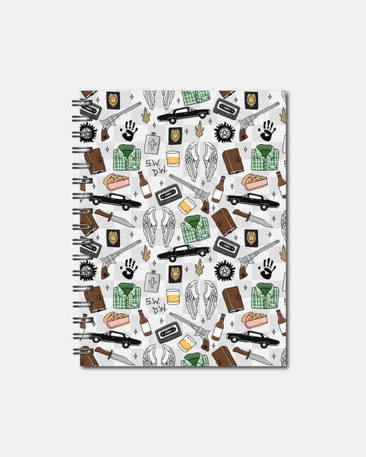 Spiral Notebooks - Supernatural Patterned Notebook - Lined Journal - Gift