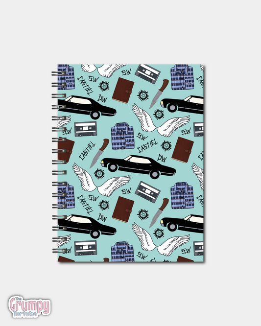 Spiral Notebooks - Supernatural Patterned Notebook - Lined Journal - Gift