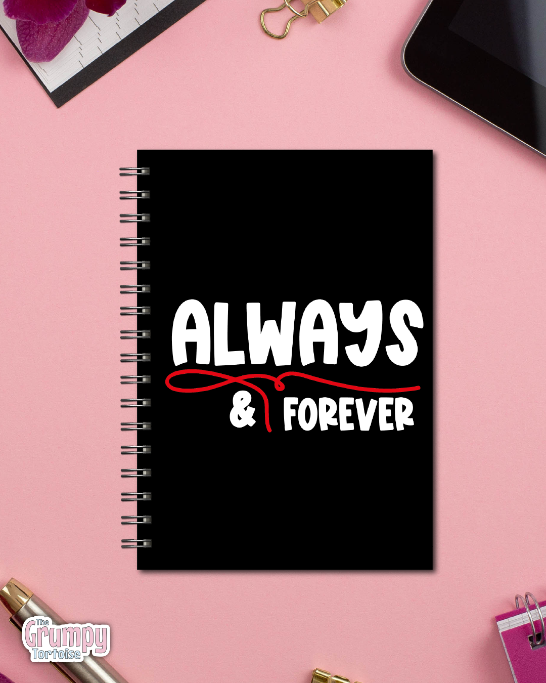 Spiral Notebooks - Always & Forever Notebook - Lined Journal - Gift - TVD
