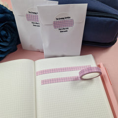 Pink Grid Skinny Washi Tape - DISCONTINUED