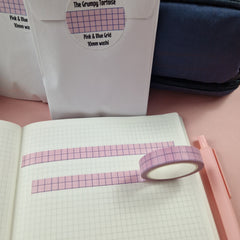 Pink Grid Skinny Washi Tape - DISCONTINUED