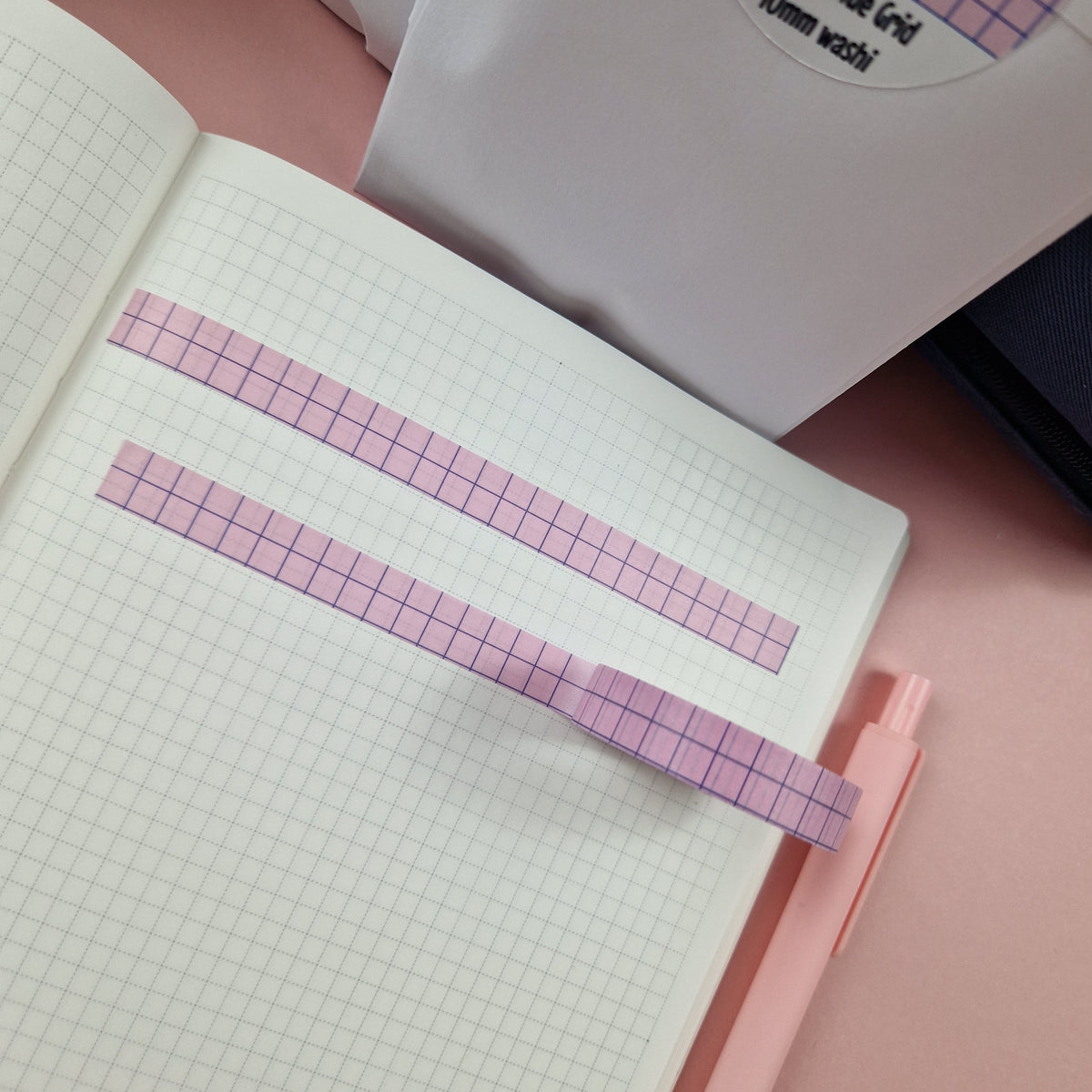 Pink Grid Skinny Washi Tape - DISCONTINUED