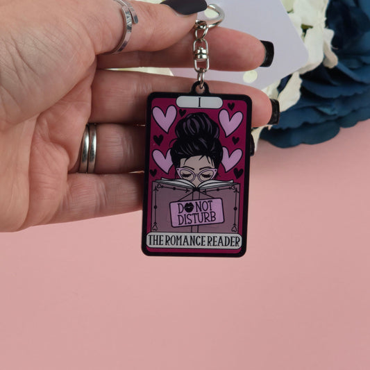 Acrylic Keyring - The Romance Reader Tarot Card Keyring - Book - Gift