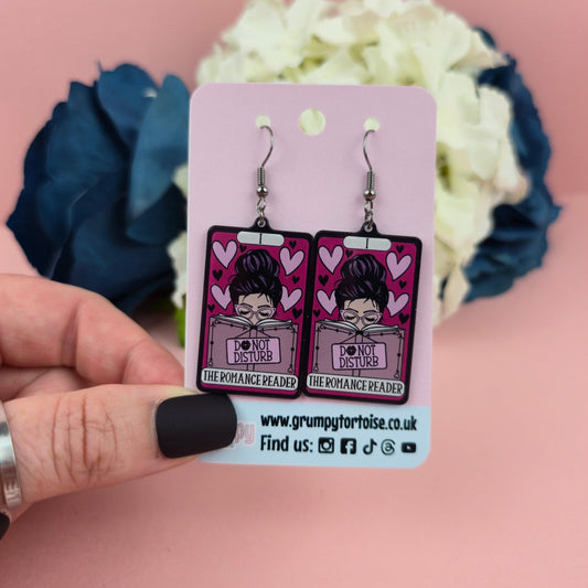 Acrylic Earrings - The Romance Reader Tarot Card Earrings - Book - Gift