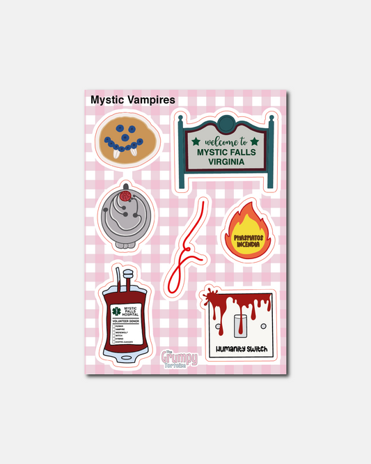 Mystic Vampires Sticker Sheet - Perfect for Media Journals - Journaling