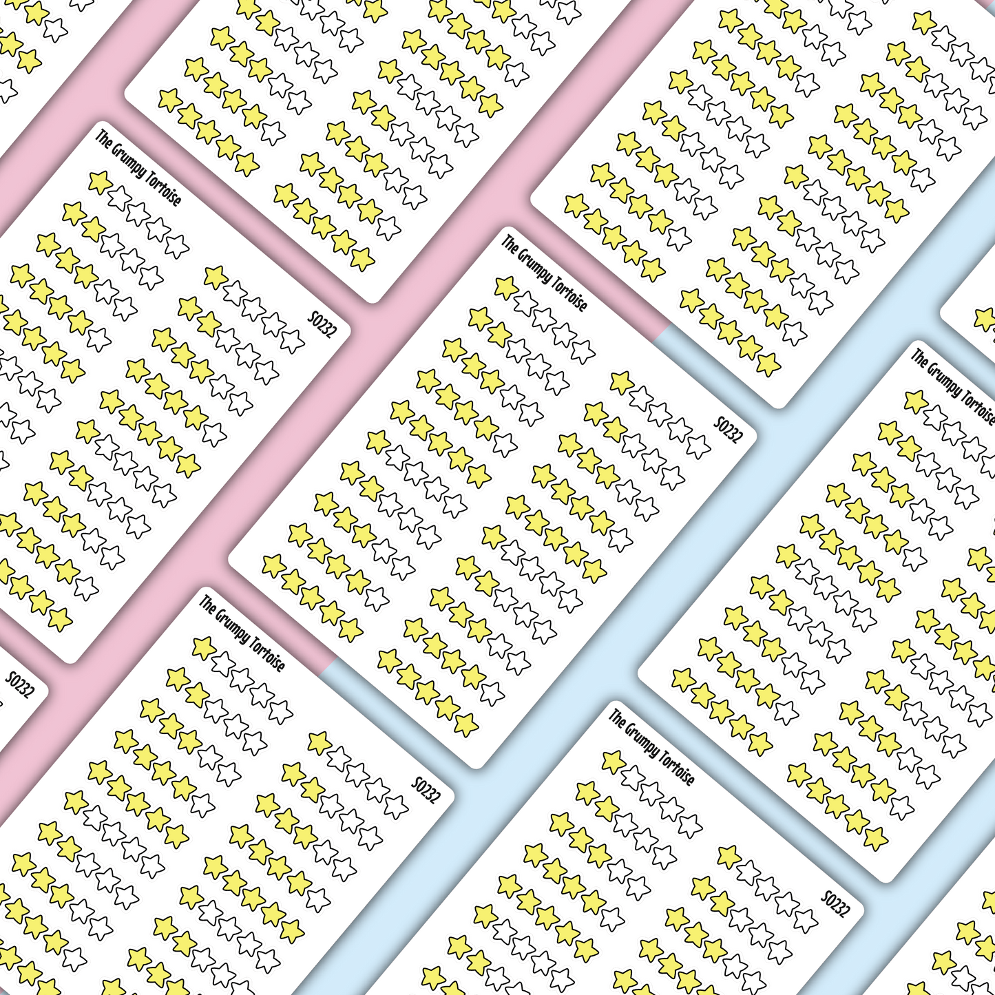 Coloured Star Rating Stickers