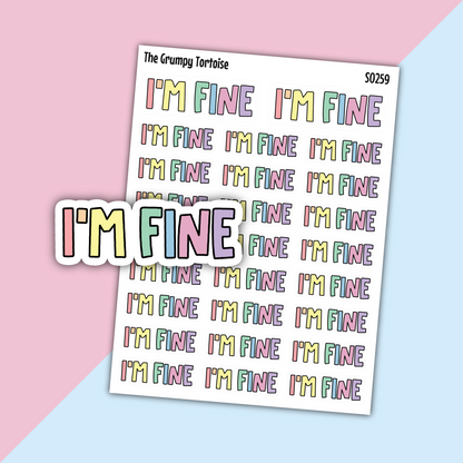 I'm Fine Sarcasm Stickers