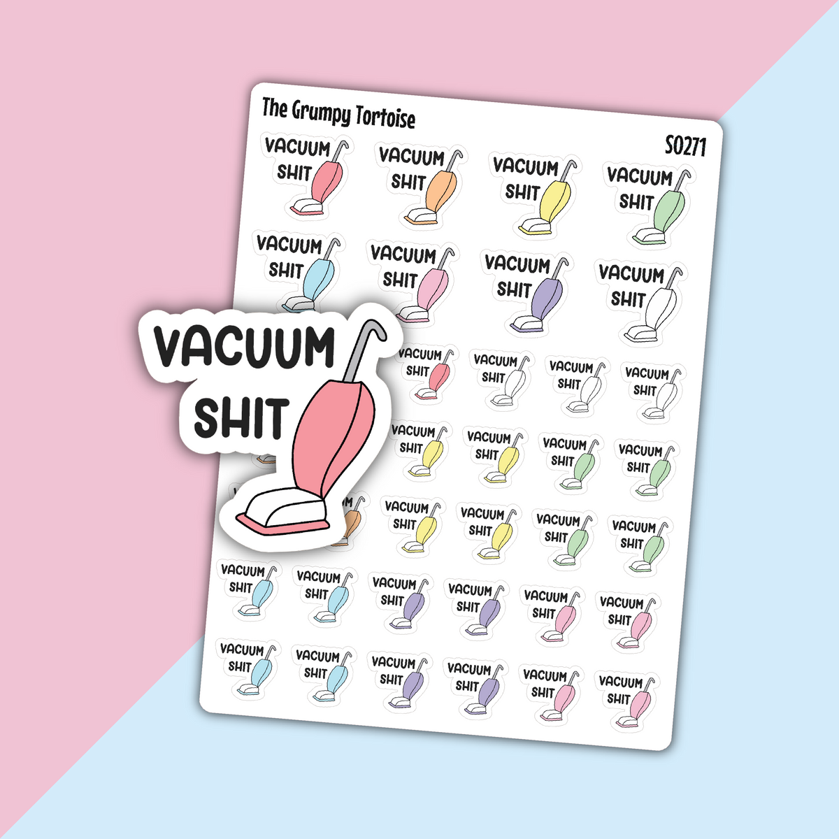 Vacuum Shit Sweary Stickers