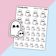 Scully Parent with One Child - Parenting Stickers