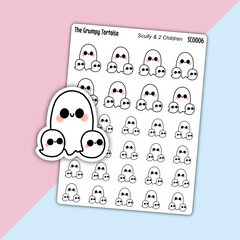 Scully Parent with Two Children - Parenting Stickers