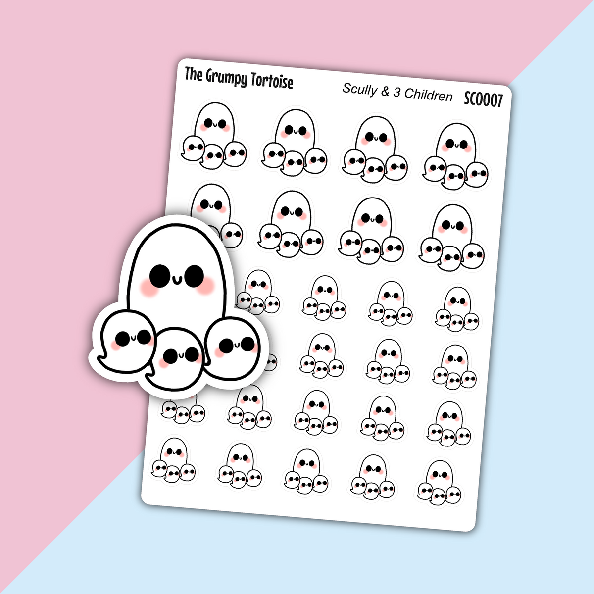 Scully Parent with Three Children - Parenting Stickers