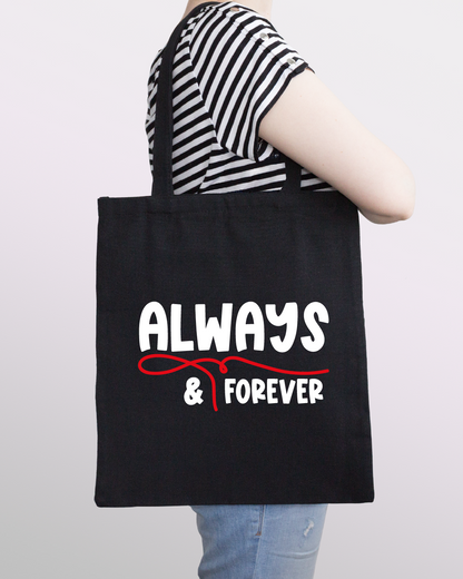 Always & Forever Tote Bag - Vampire Diaries Inspired Fandom Tote - Subtle Geek Gift for TV Fans