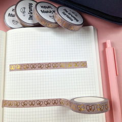 Taupe Bow Skinny Washi Tape