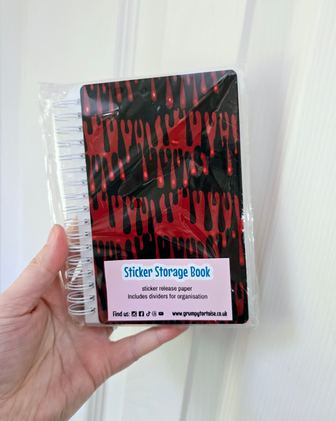 Sticker Storage - Red & Black Drip - Stationery