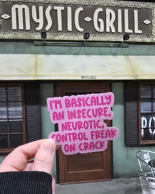 Waterproof Sticker | Insecure neurotic Control Freak Die Cut Sticker | Fandom Sticker | Vampire Diaries Sticker | Fandom TV Inspired Sticker