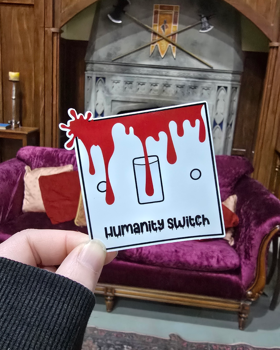 Humanity Switch Sticker – Waterproof Die-Cut Vinyl for TVD Fandom Fans - Hand drawn & Exclusive
