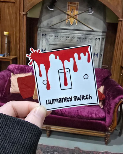 Humanity Switch Sticker – Waterproof Die-Cut Vinyl for TVD Fandom Fans - Hand drawn & Exclusive