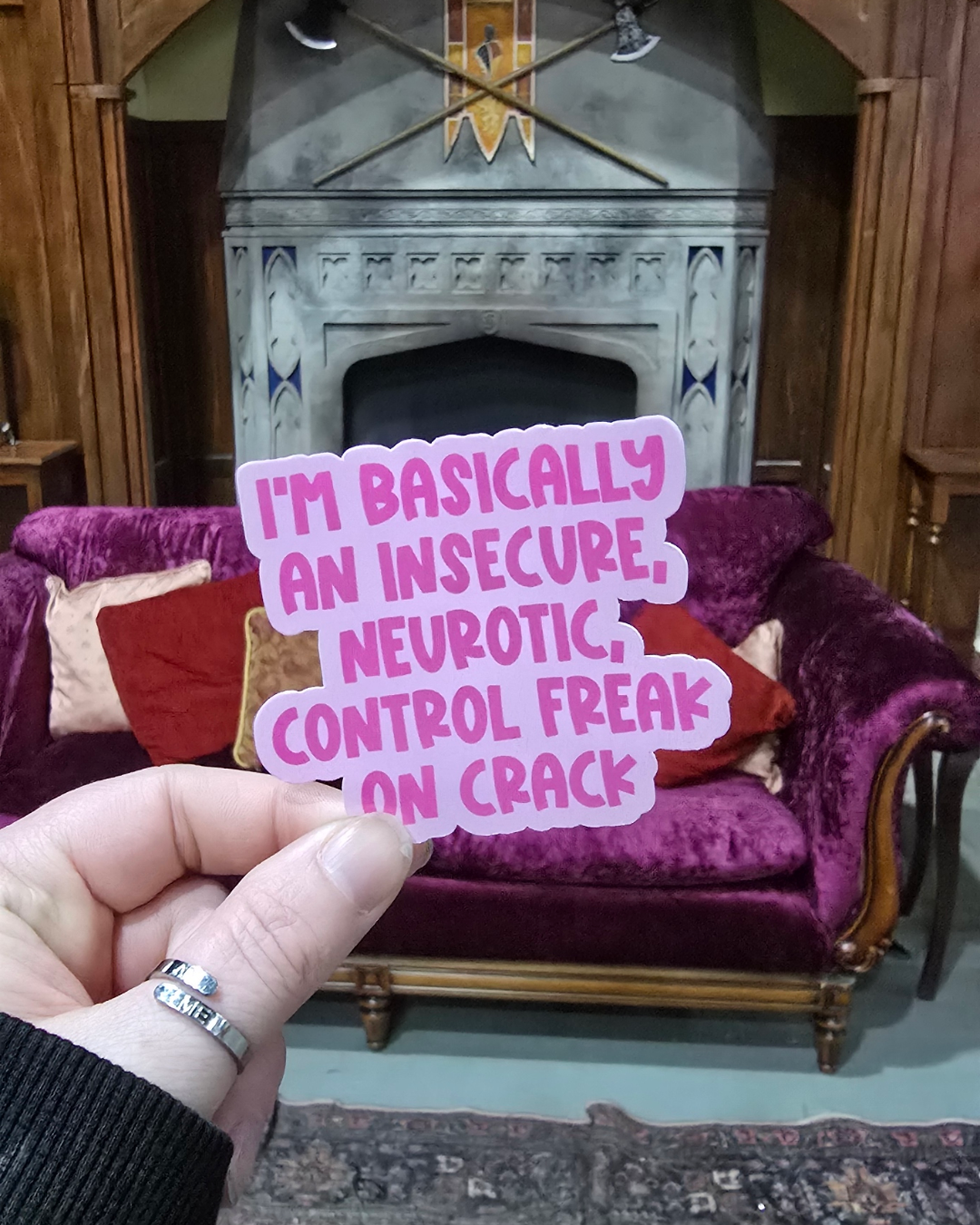 Waterproof Sticker | Insecure neurotic Control Freak Die Cut Sticker | Fandom Sticker | Vampire Diaries Sticker | Fandom TV Inspired Sticker