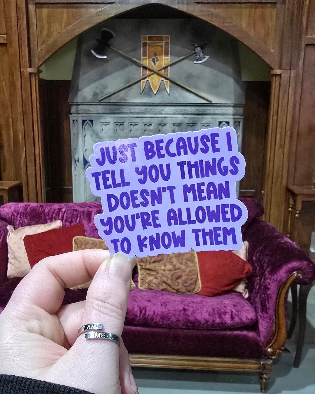 Waterproof Sticker - Just because I tell you things doesn't mean you are allowed to know them - Fandom Sticker - Funny Sticker