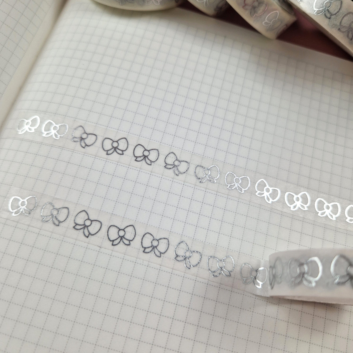 Silver Bow Skinny Washi Tape - DISCONTINUED