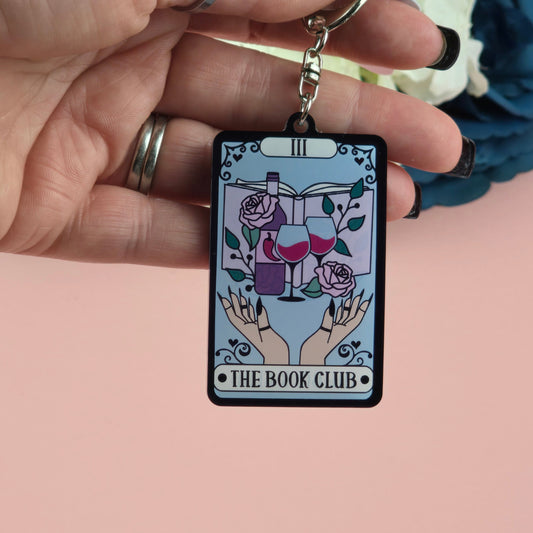 Acrylic Keyring - The Book Club Tarot Card Keyring - Book - Gift