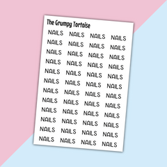 Nails Mini Text Stickers