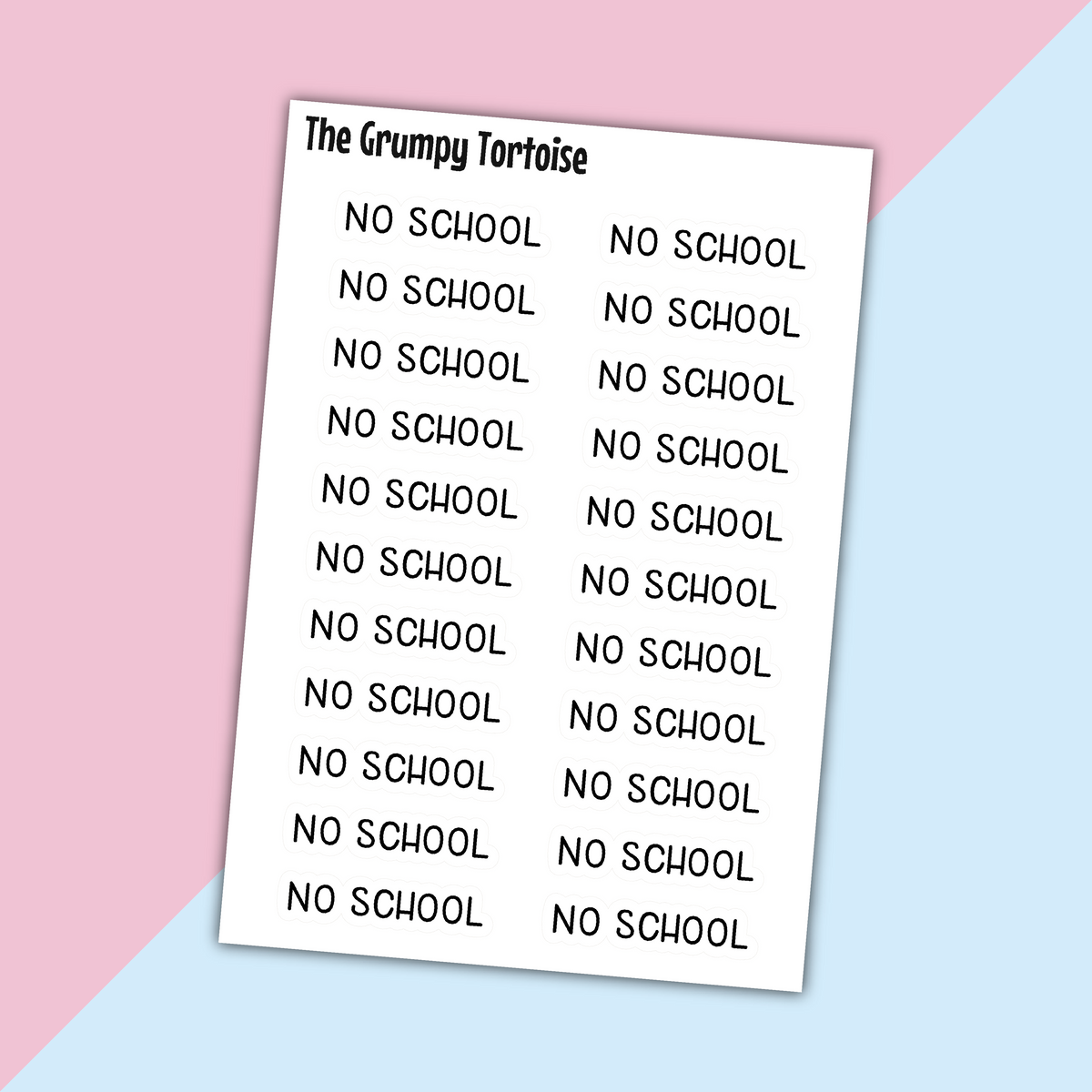 No School Mini Text Stickers