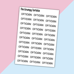 Opticians Mini Text Stickers