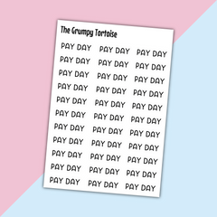 Pay Day Mini Text Stickers