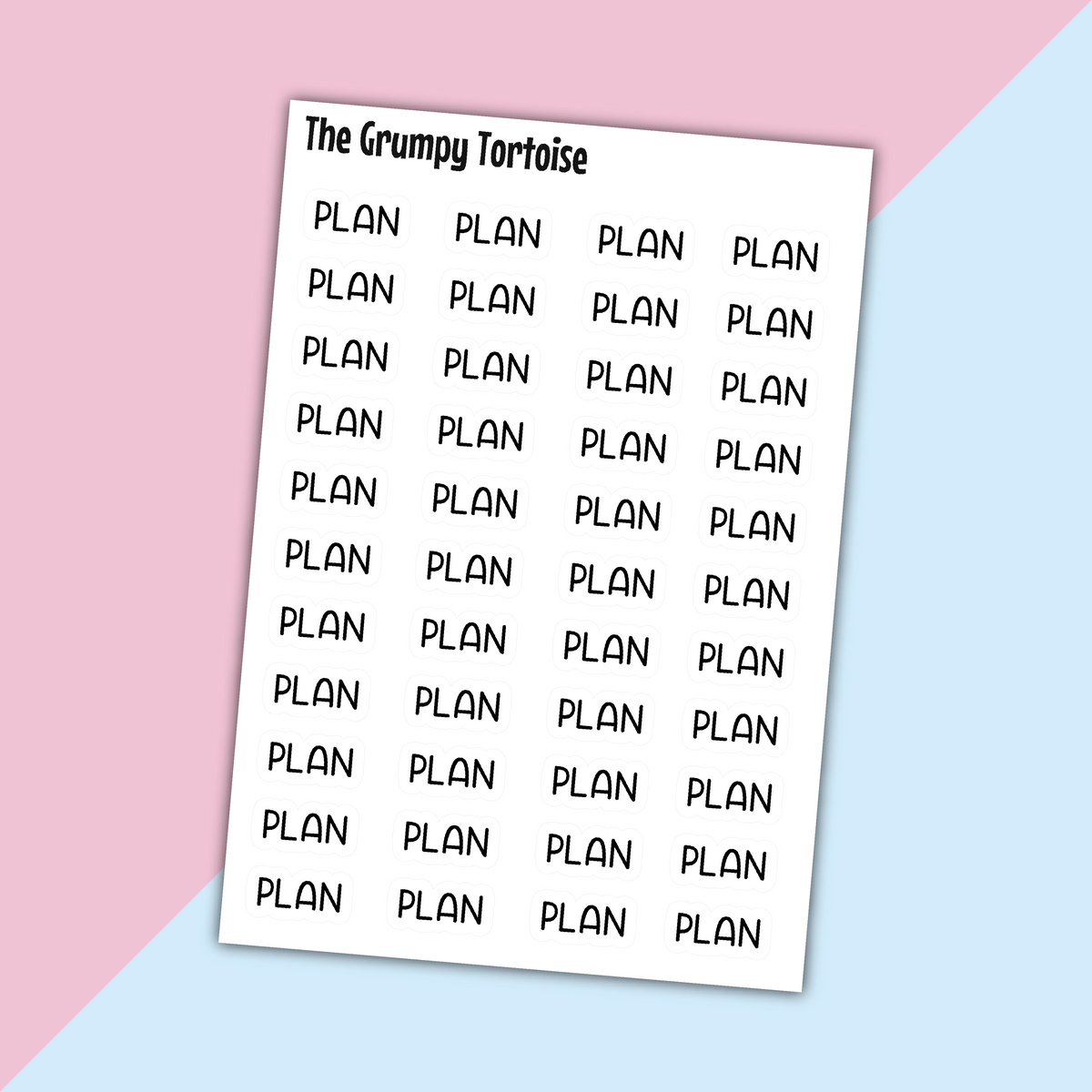 Plan Mini Text Stickers