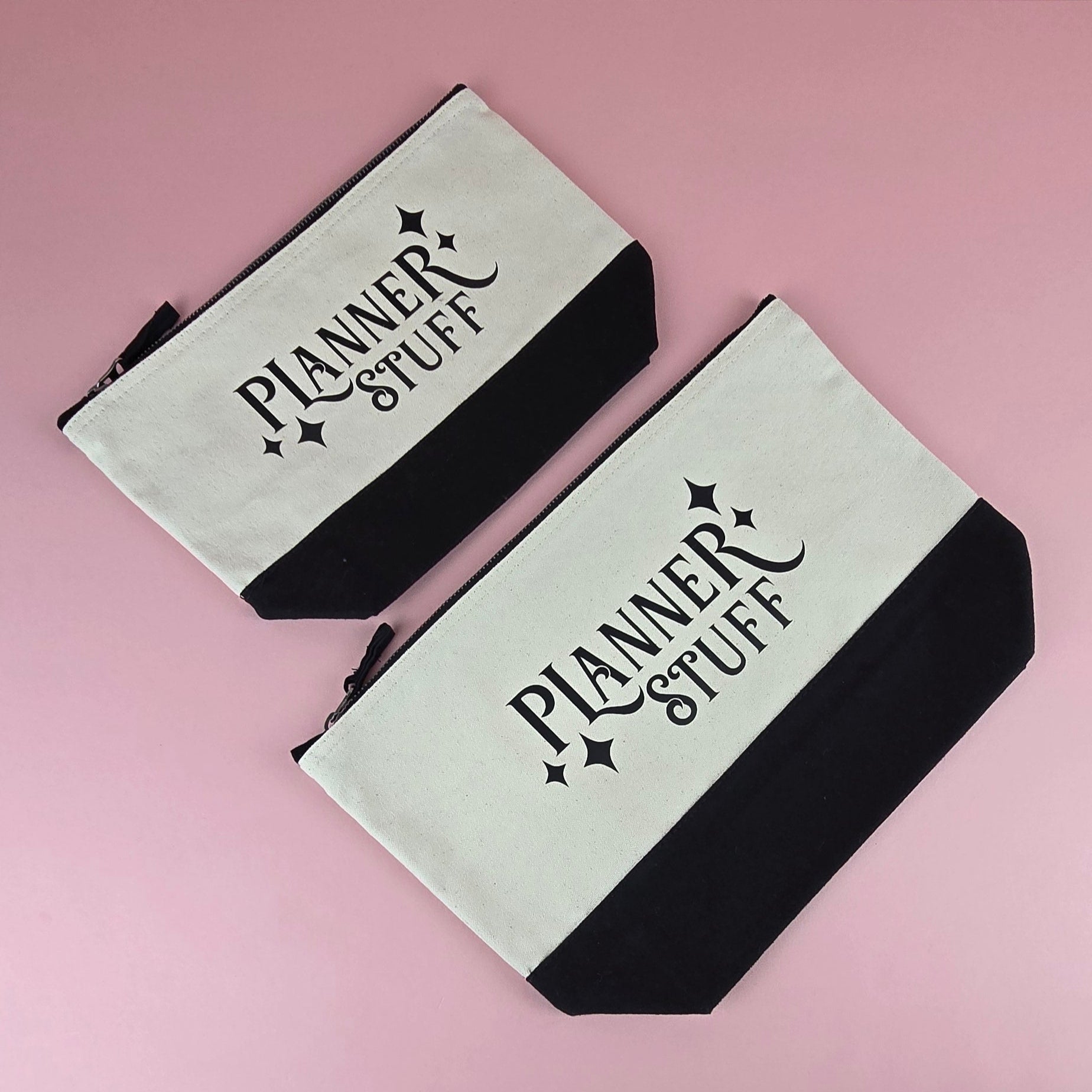 Planner Stuff storage pouch – a zipper bag for organizing stationery, stickers, and journaling supplies.