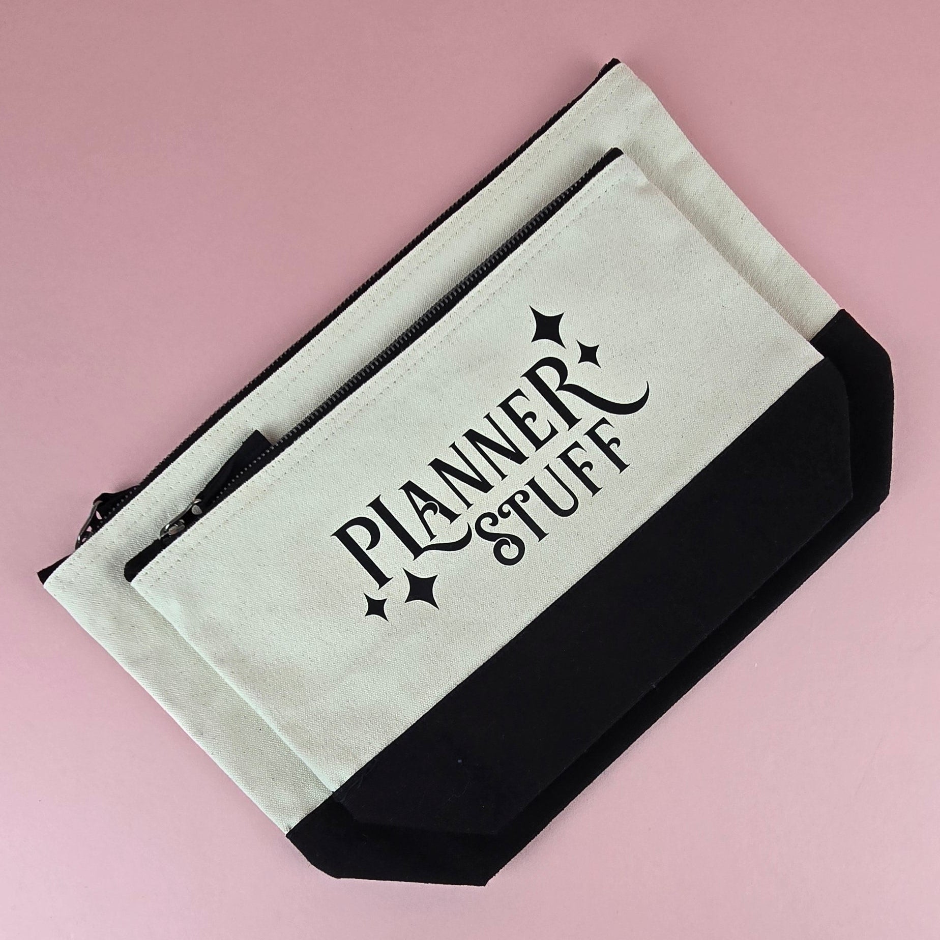 Planner Stuff storage pouch – a zipper bag for organizing stationery, stickers, and journaling supplies.