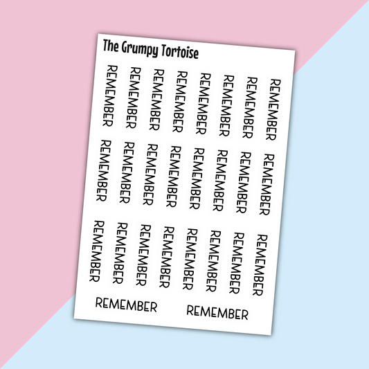 Remember Mini Text Stickers