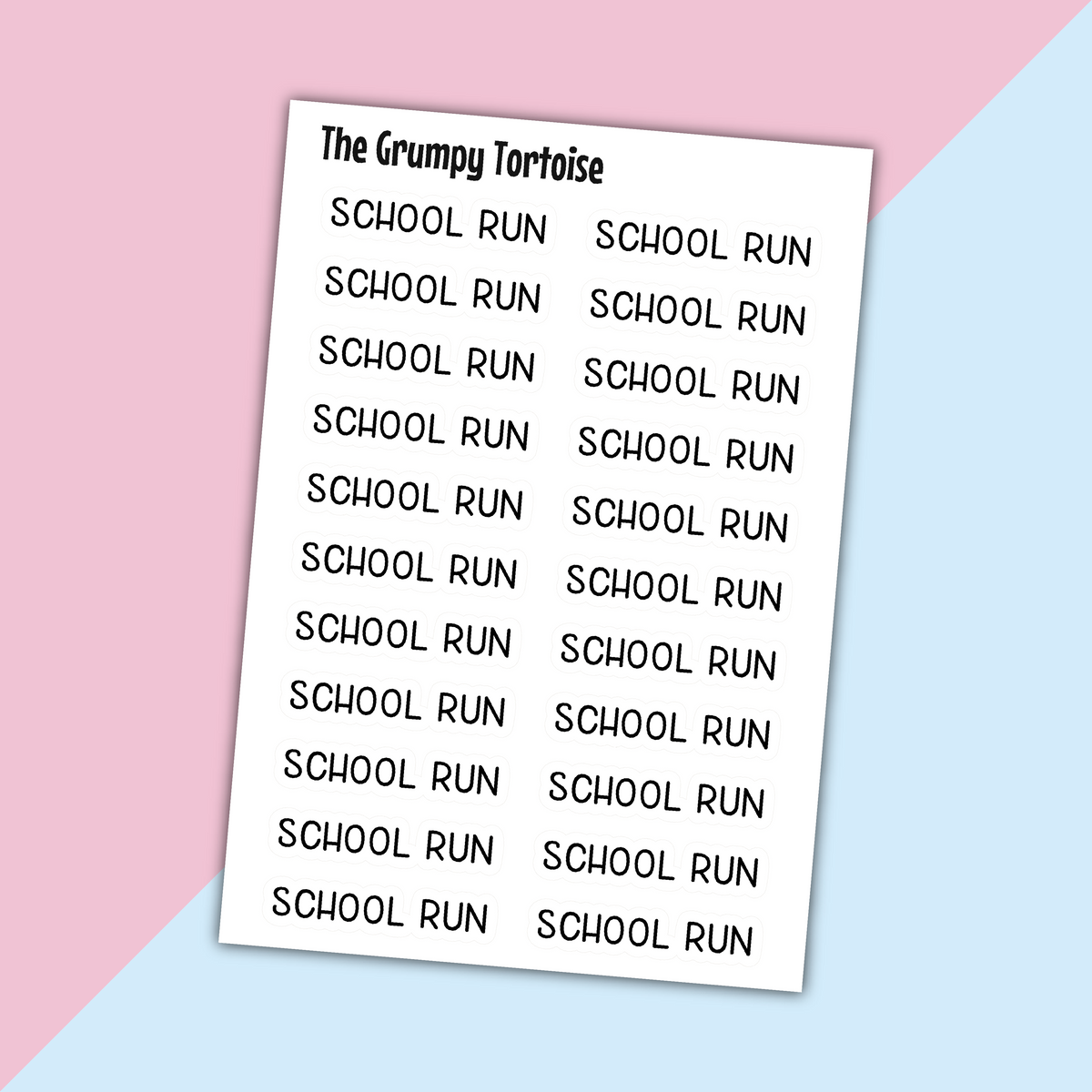 School Run Mini Text Stickers