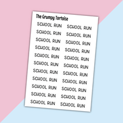 School Run Mini Text Stickers