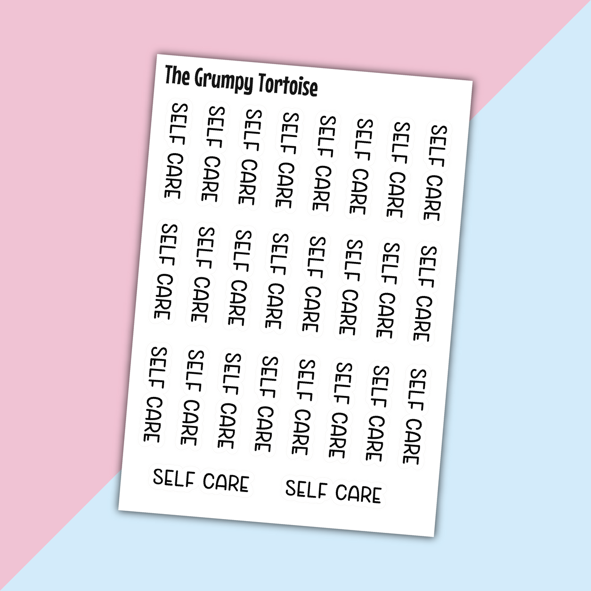 Self Care Mini Text Stickers