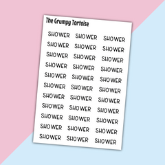 Shower Mini Text Stickers