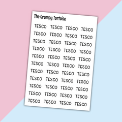 Tesco Mini Text Stickers