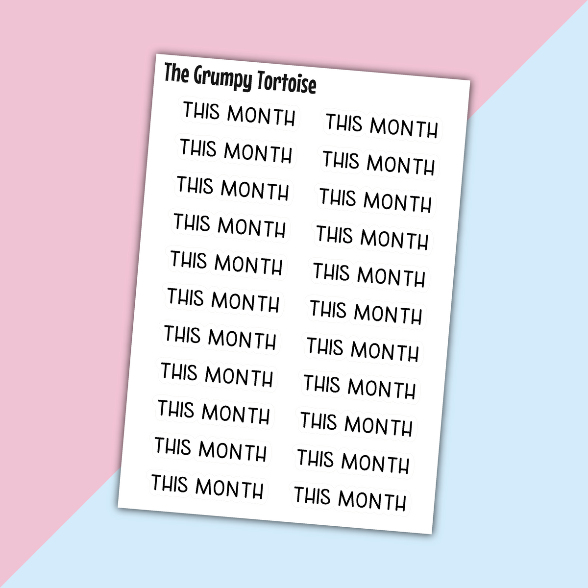 This Month Mini Text Stickers