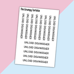 Unload Dishwasher Mini Text Stickers