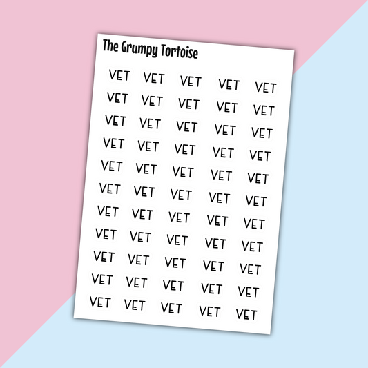 Vet Mini Text Stickers