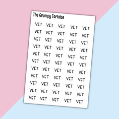 Vet Mini Text Stickers