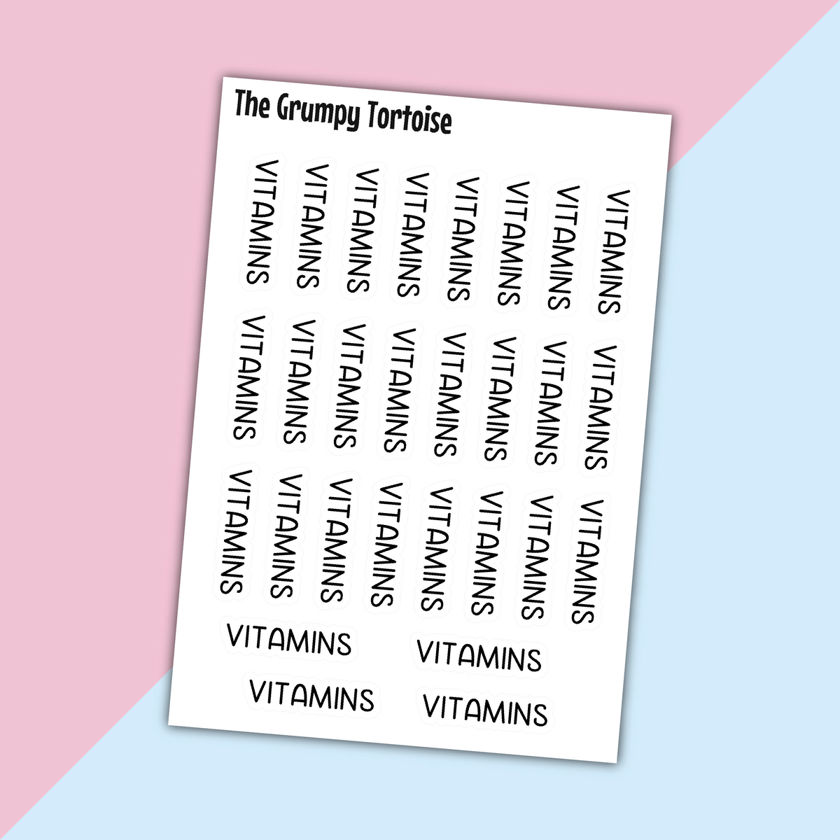 Vitamins Mini Text Stickers